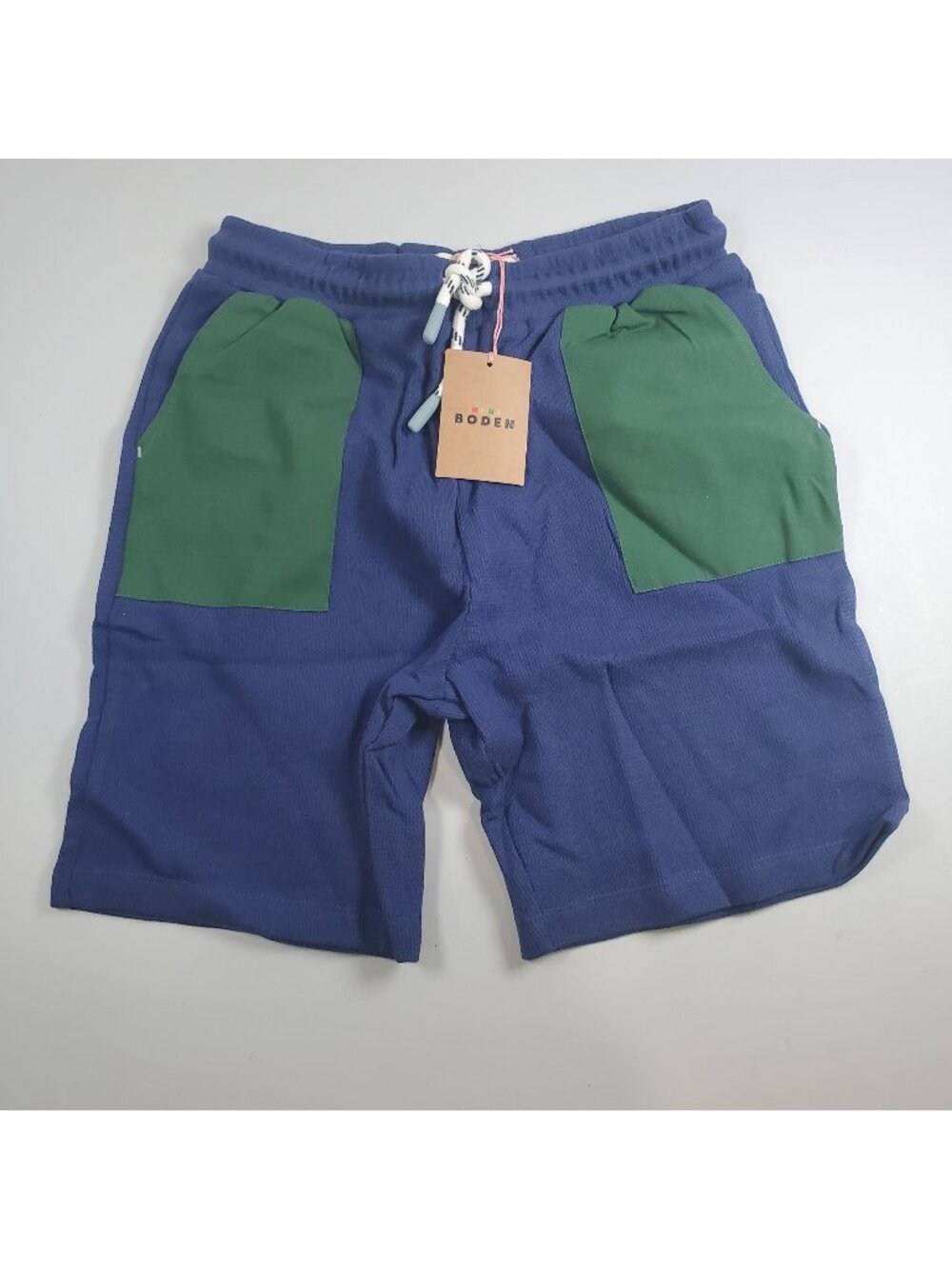 Mini Boden Waffle Mix Shorts Boys Size 9 - 10 Y NWT Soft Breathable Cotton